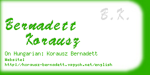 bernadett korausz business card